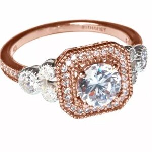 Disney Rose Gold and Silver Ring with Sparkling Stones
